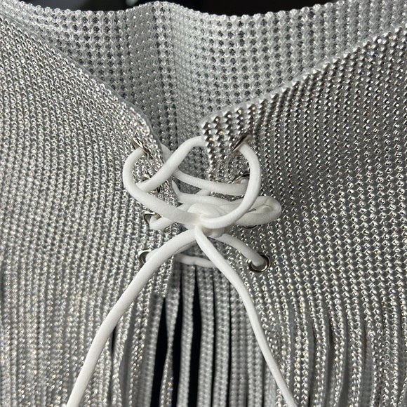 Ciao Adirana Rhinestone Silver Corset Belt - Picture 9 of 16